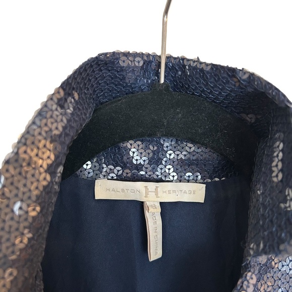 Halston Heritage Navy Sequin Shirt Dress - Picture 9 of 12